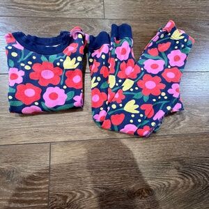 Hanna Andersson Girls Long John Hanna Jams, Floral, Size 5, Organic Cotton